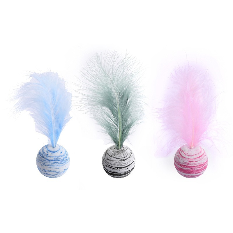 EVA Feather Cat Chew Ball Toy