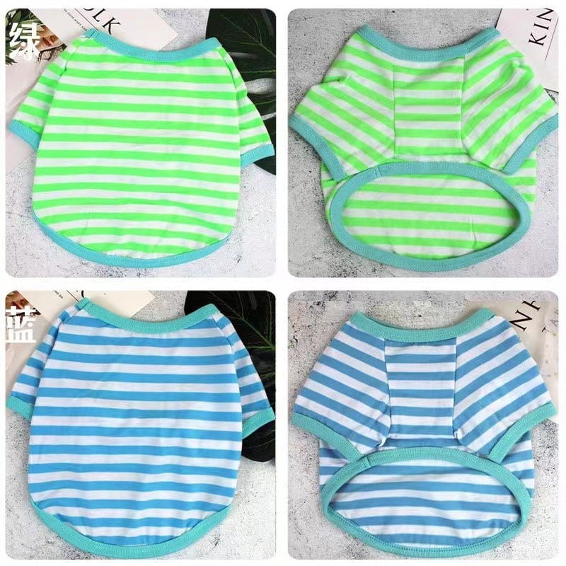 Striped Dog T-Shirt Summer Pet Clothes