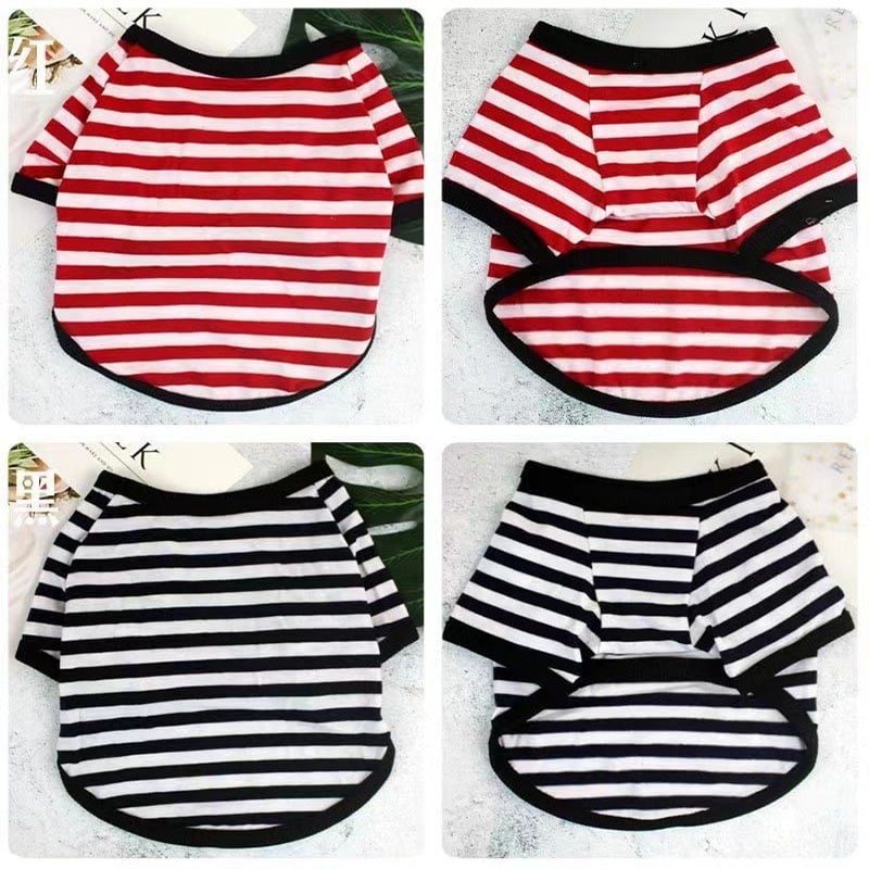 Striped Dog T-Shirt Summer Pet Clothes