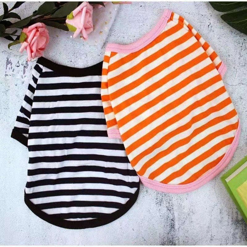 Striped Dog T-Shirt Summer Pet Clothes