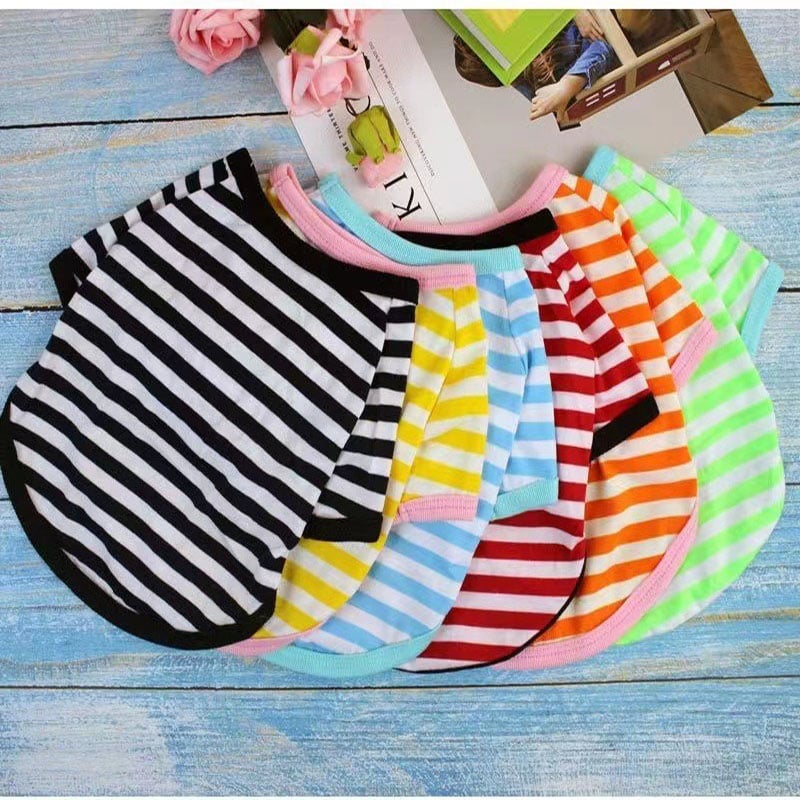 Striped Dog T-Shirt Summer Pet Clothes