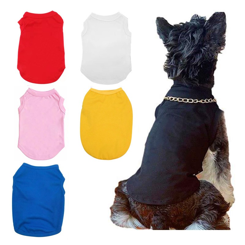 Cotton Dog Vest Solid Color Summer Clothes