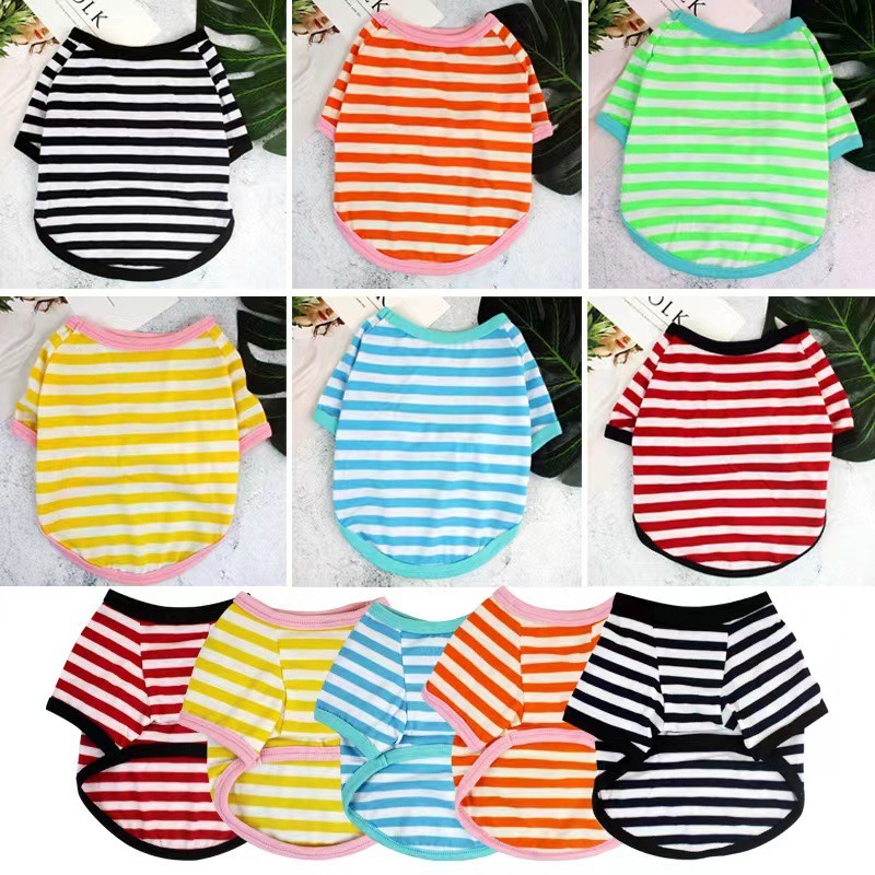 Striped Dog T-Shirt Summer Pet Clothes
