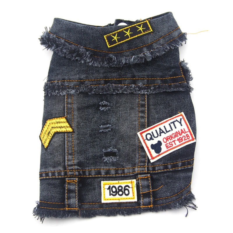 Pet Denim Vest Distressed Jean Jacket