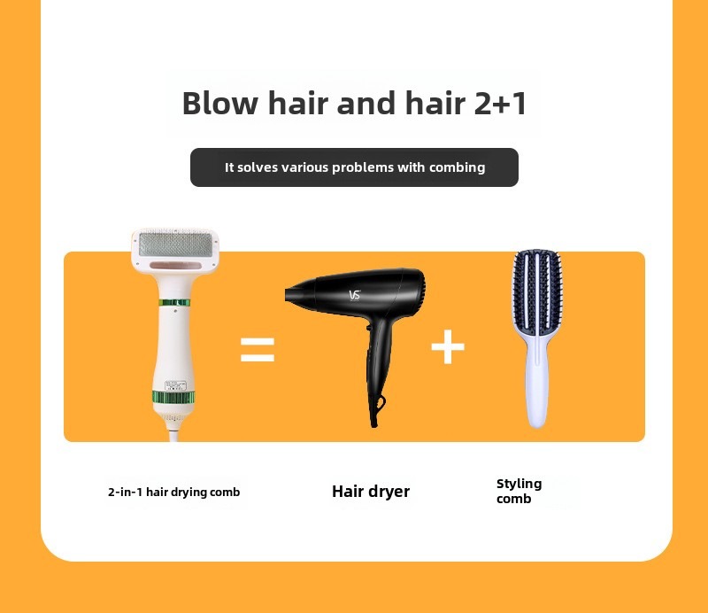 Pet Hair Dryer 2 in 1 Grooming Brush Portable