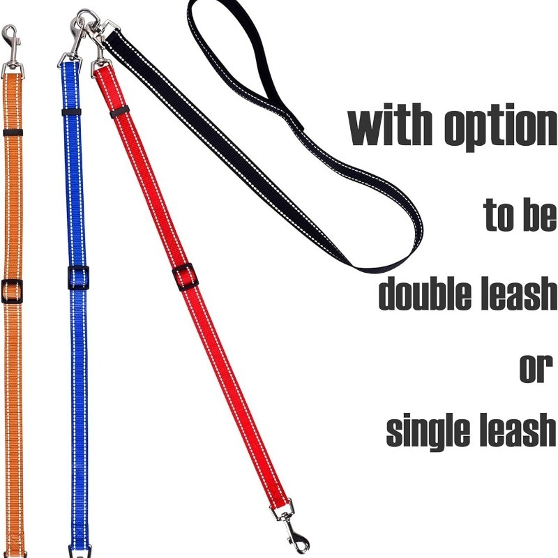 Triple Dog Leash with Reflective Design