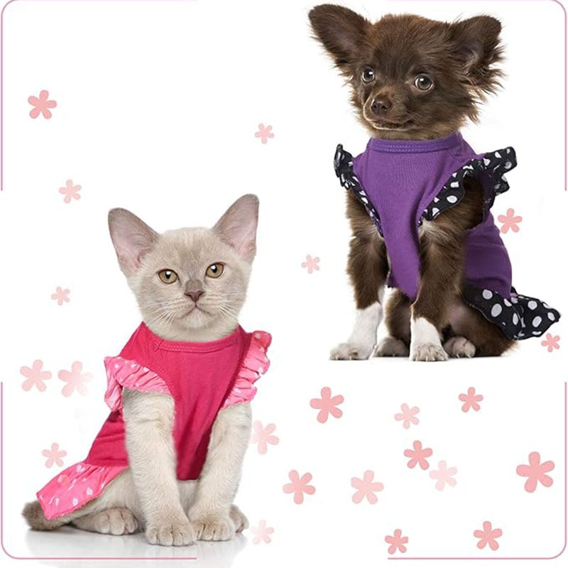 Pet Clothing Summer Flying Sleeves Cat and Dog Skirt