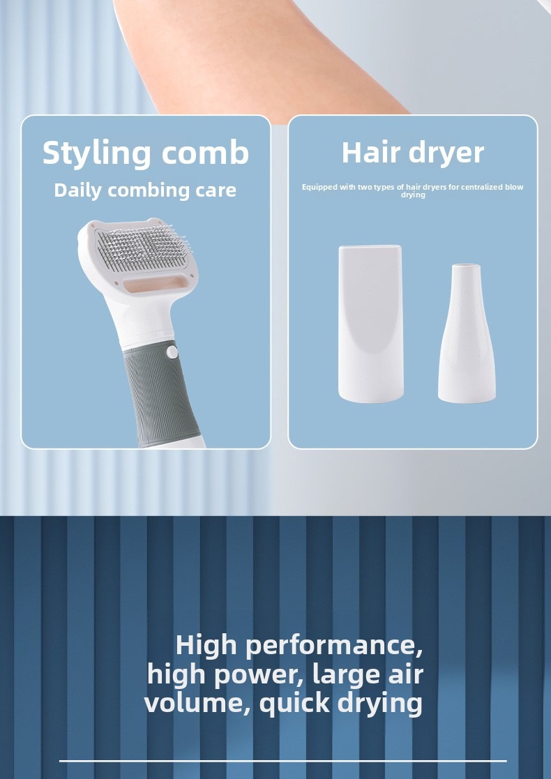 Pet Grooming Dryer 3 in 1 with Slicker Brush