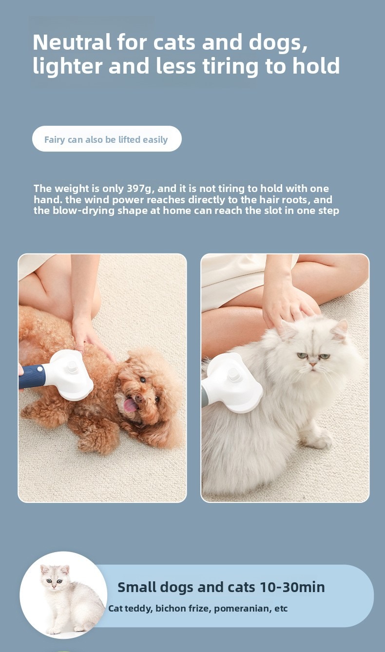 Pet Grooming Dryer 3 in 1 with Slicker Brush