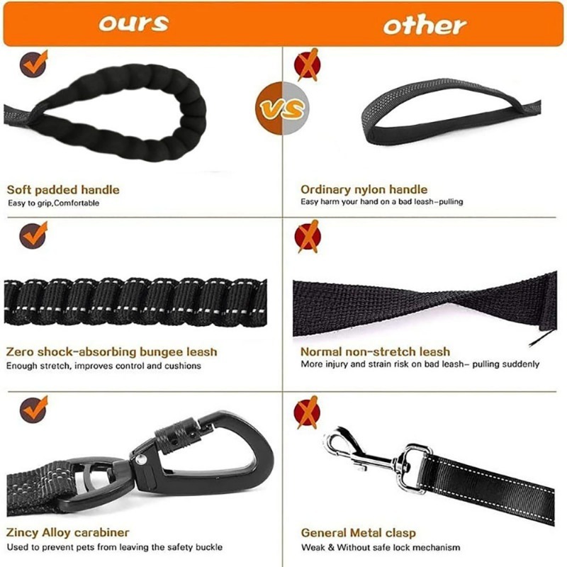 Elastic Shock-Absorbing Dog Leash