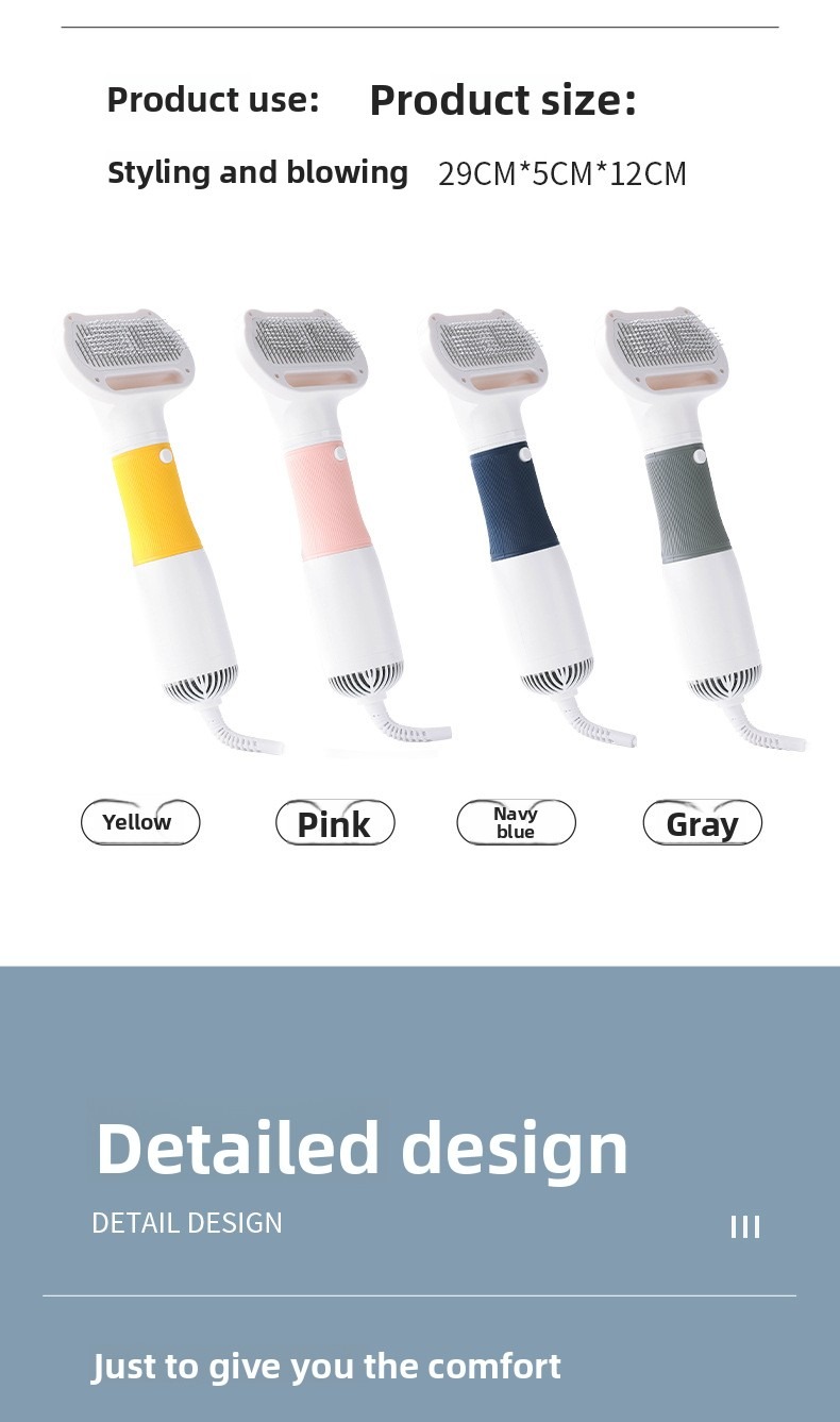 Pet Grooming Dryer 3 in 1 with Slicker Brush