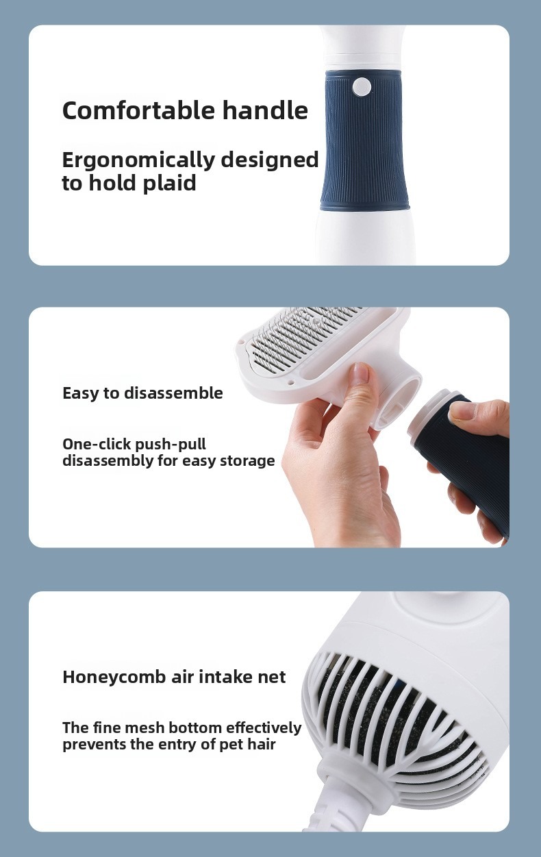 Pet Grooming Dryer 3 in 1 with Slicker Brush