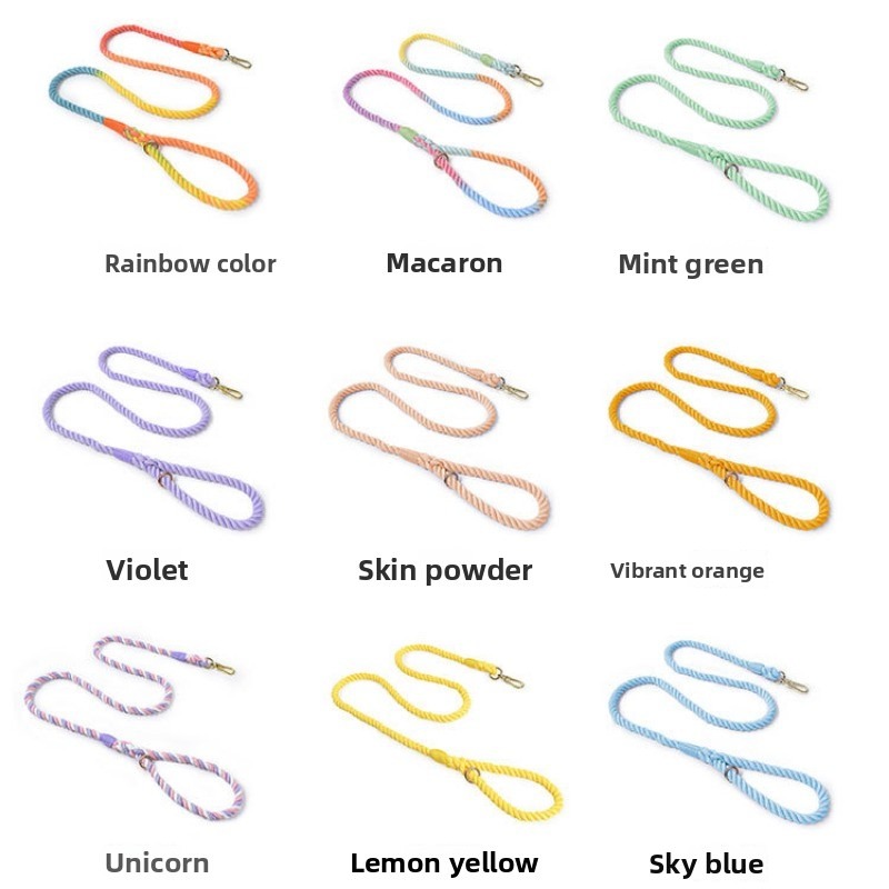 Colorful Woven Cotton Dog Leash