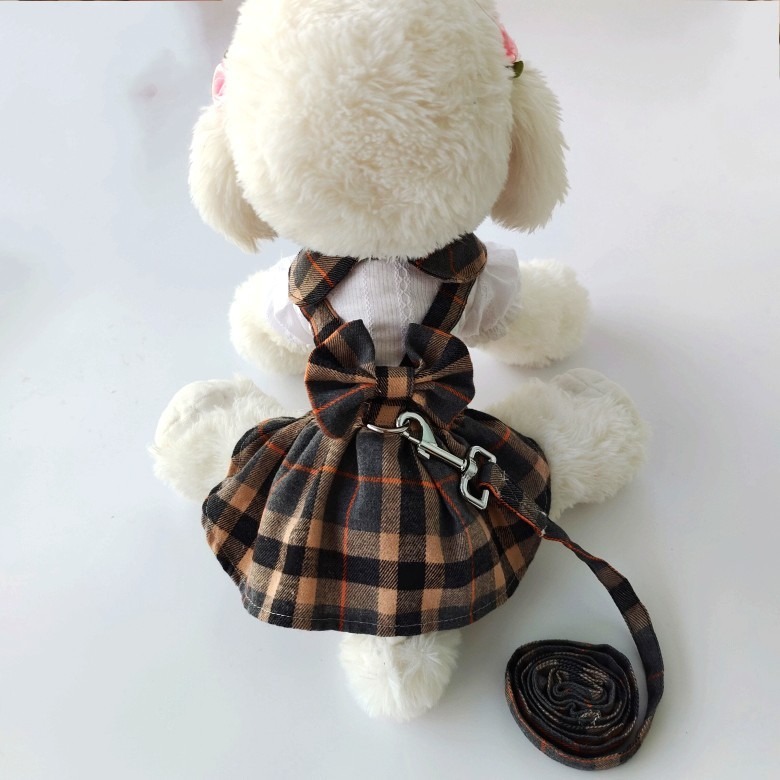 Checkered Pattern Dog and Cat Dress
