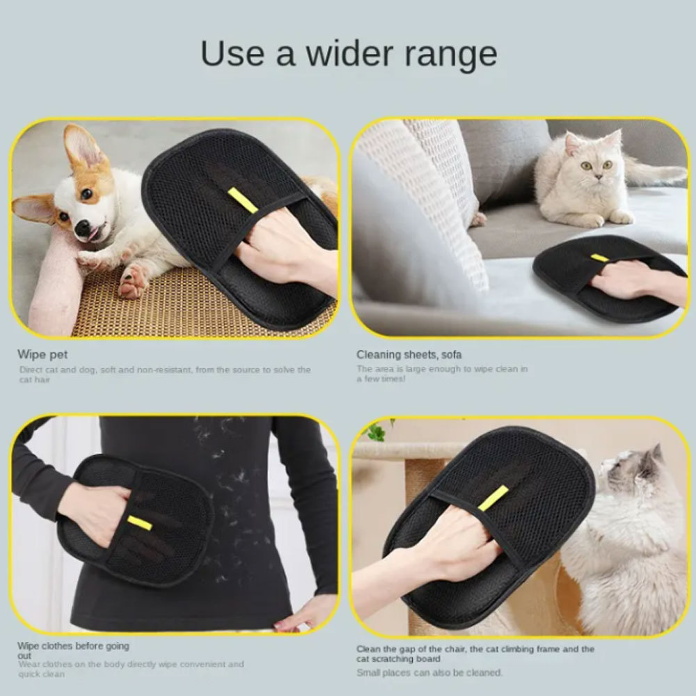 Pet Grooming Glove Double Sided Hair Removal Massage