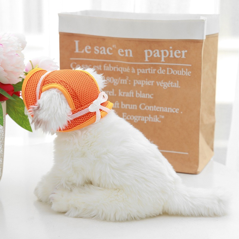 Breathable Sun Protection Pet Hat with Bows
