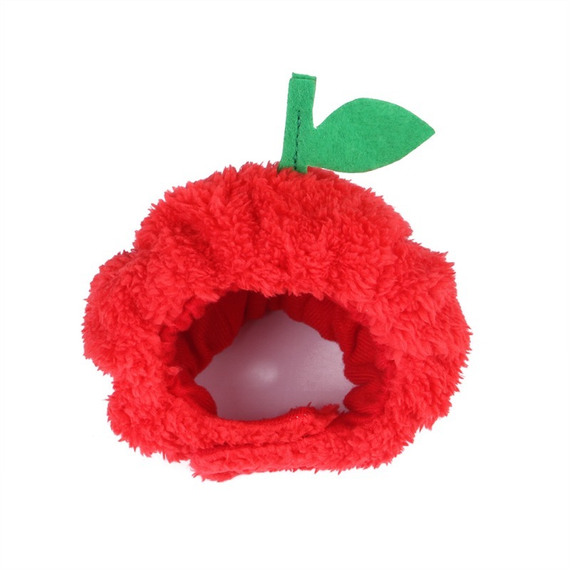 Solid Apple Headwear with Exposed Ears for Pets