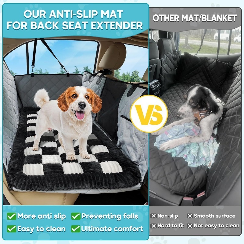 Extra Thick Grid Pattern Pet Sleeping Car Pad