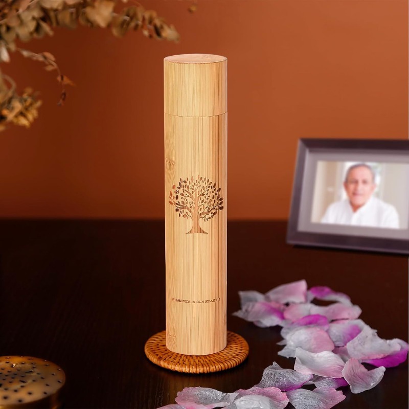 Modern Bamboo Pet Cremation Urn for Dogs and Cats