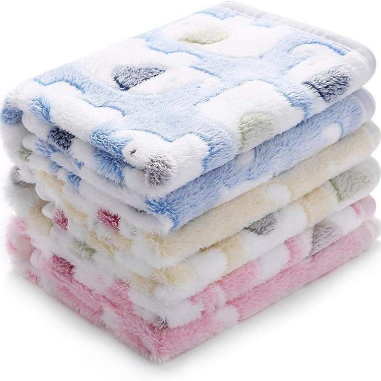 Elephant Pattern Coral Fleece Pet Blanket