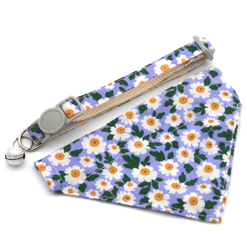 Pet Collar Nylon Floral Scarf Triangle