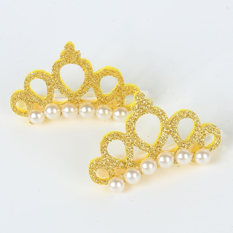 Pet Pearl Crown Hair Clip Headdress
