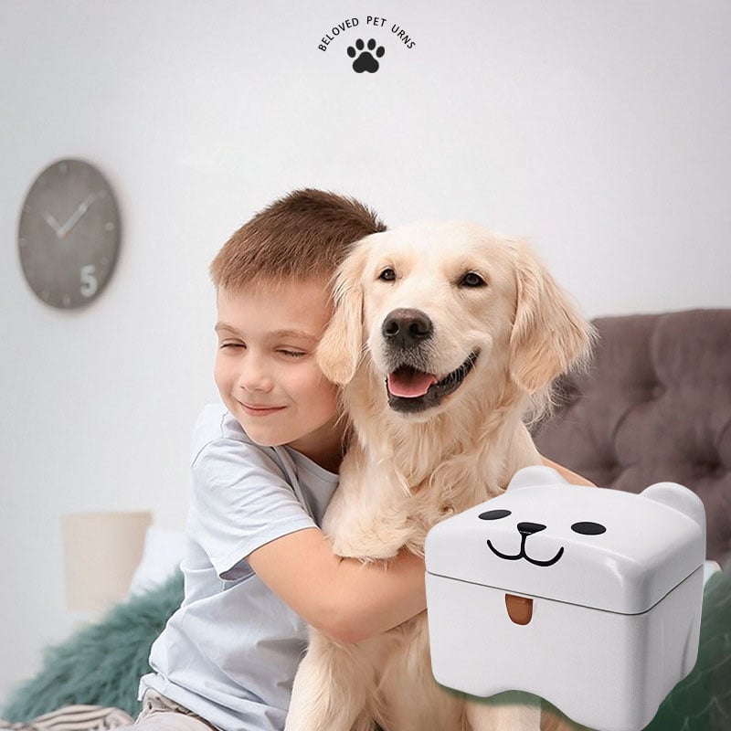 Charming Cat & Dog Shaped Urn in Ceramic