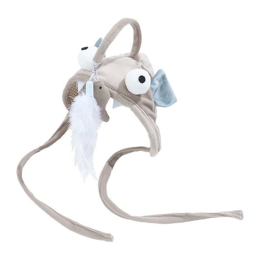 Long-Handle Feather Teaser Cat Toy with Hat