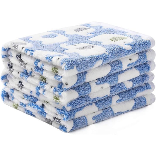 Elephant Pattern Coral Fleece Pet Blanket