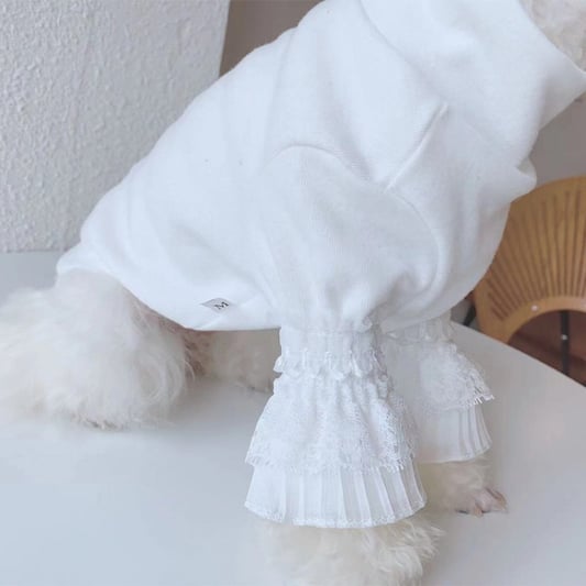 Elegant Lace Long Sleeved Dog Base Coat