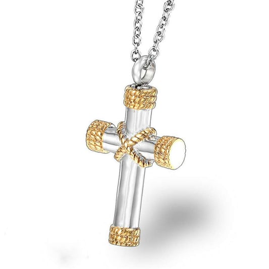 Cross Shape Memorial Pet Necklace Urn