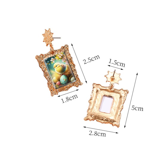 Metal pet earrings photo frame